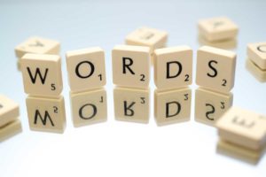 alphabet blocks spell the word 