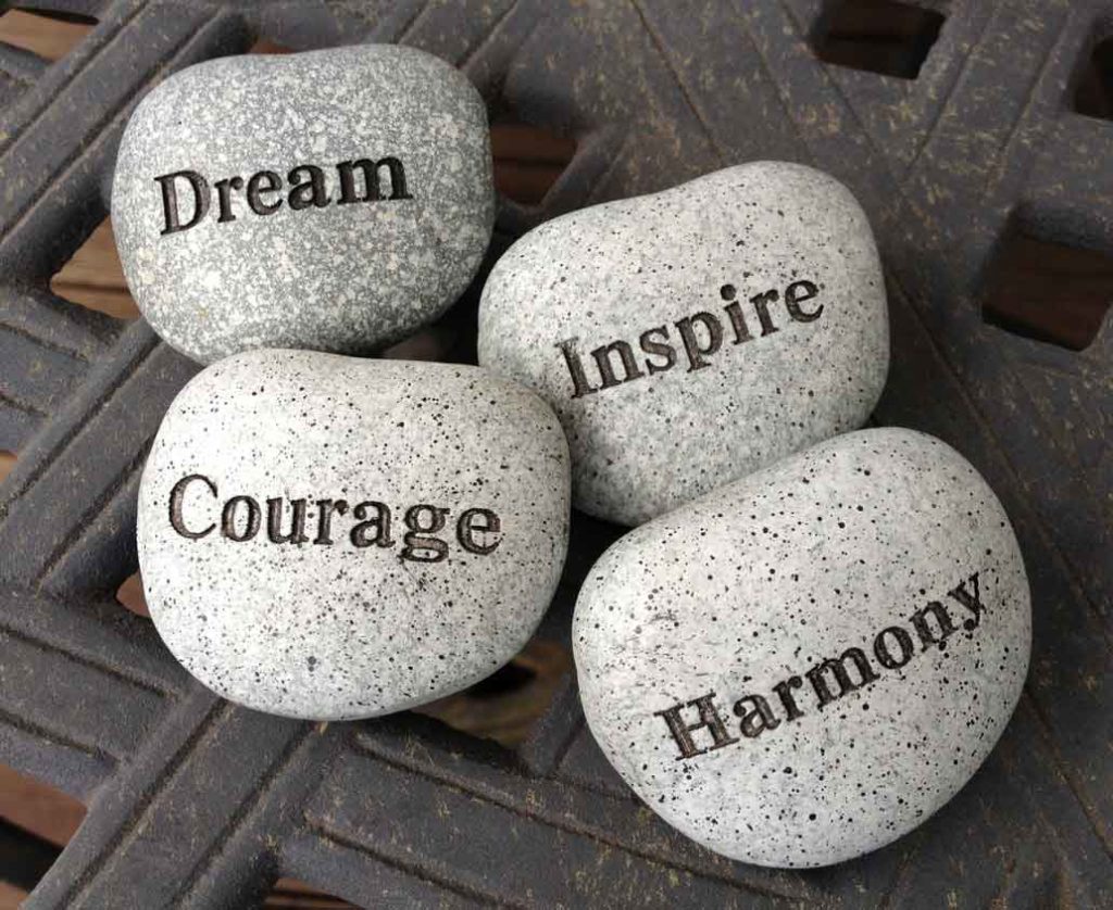 stones with inspirational words